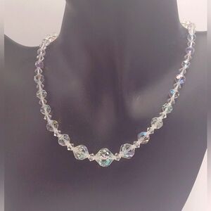 Vintage 1950s Aurora Borealis Crystal Necklace